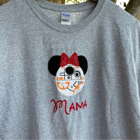 DISNEY Embroidered Mouse Ears STAR WARS BB8  “MAMA” T-Shirt size L - Picture 3 of 13